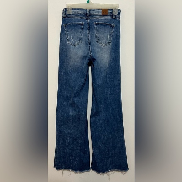 Koaj Palazzo Wide Leg High Rise Distressed Denim Jeans Size 6 - Picture 3 of 14